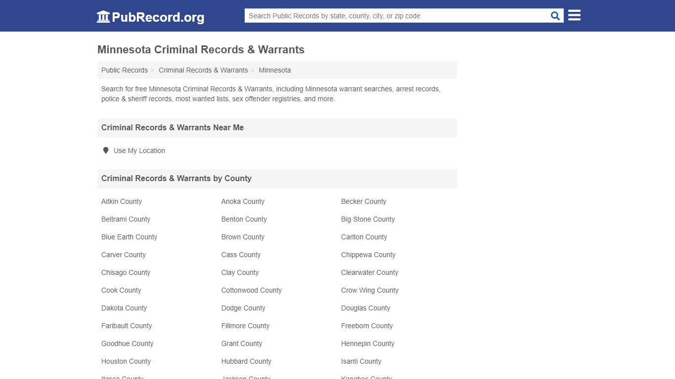 Free Minnesota Criminal Records & Warrants - pubrecord.org